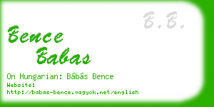 bence babas business card